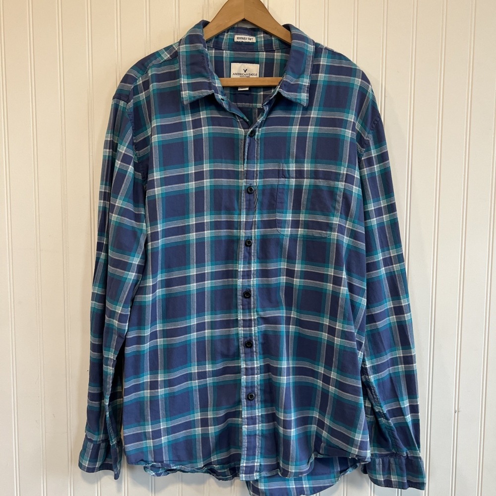 American Eagle Outfitters Mens XL‎ Seriously Soft Classic Fit Button Down Shirt
